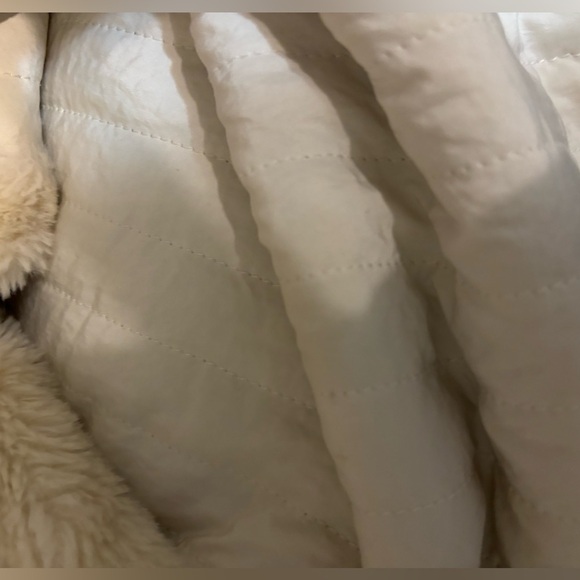 ZARA Wool Blend Hooded Sherpa Detail Coat - Picture 8 of 9